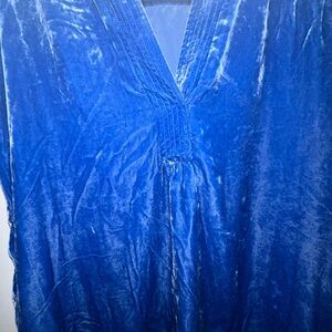 Anthropologie Blue Velvet Mini Dress NWOT